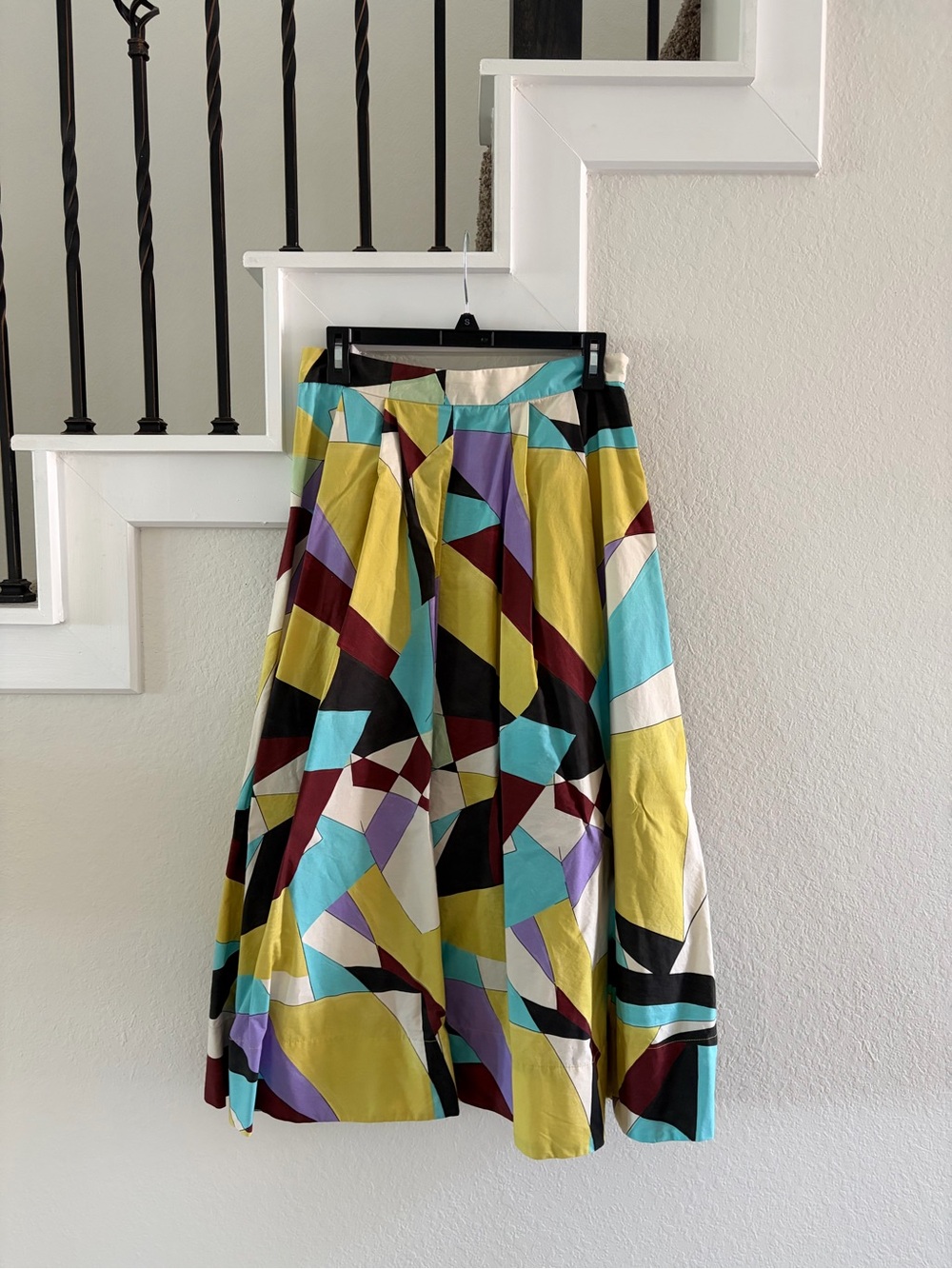 Zara A-Line Skirt, Colorful Geometric, Size M